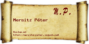 Mersitz Péter névjegykártya
