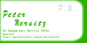 peter mersitz business card